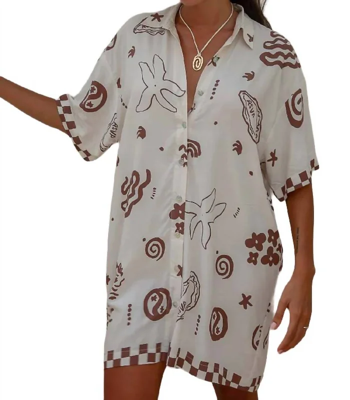 Online Shopping Boutiques Rsvp Shirt Dress In Cream